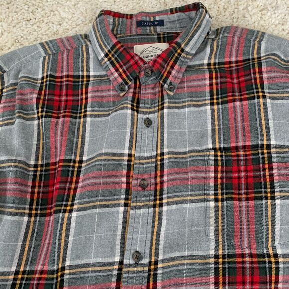 St Johns Bay Mens XXL Legacy Flannel Shirt Multicolor Plaid Long Sleeve Cotton - Picture 6 of 6